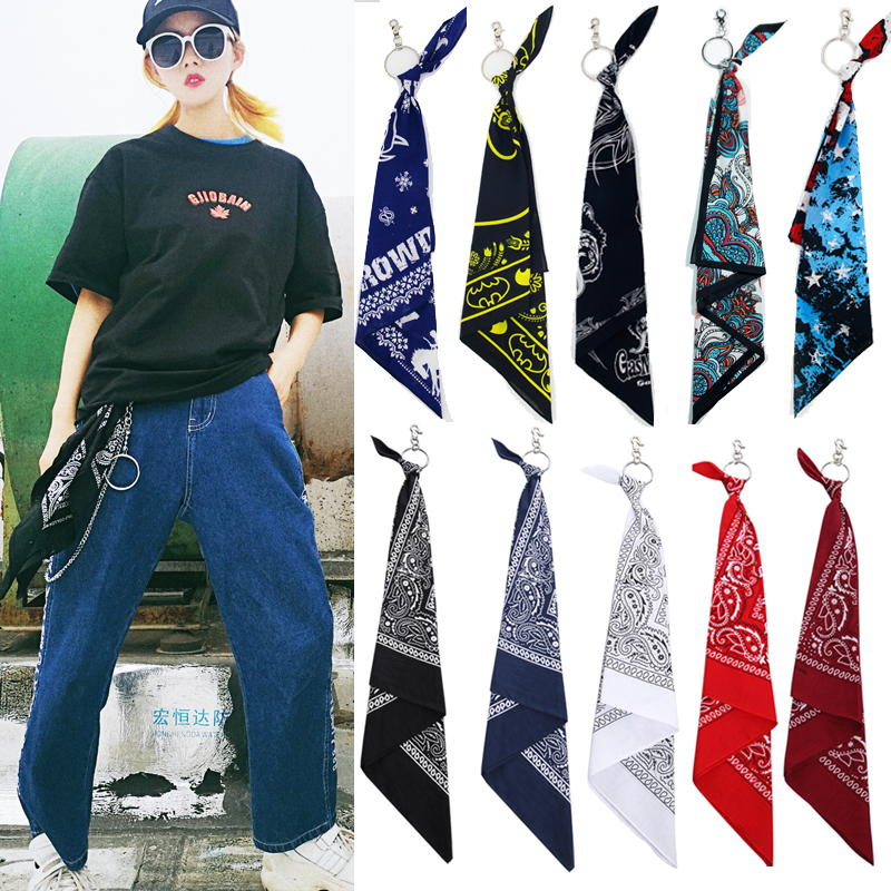 裤巾嘻哈裤链腰链街舞hip-hop腰果花方巾复古潮牌个性头巾发带
