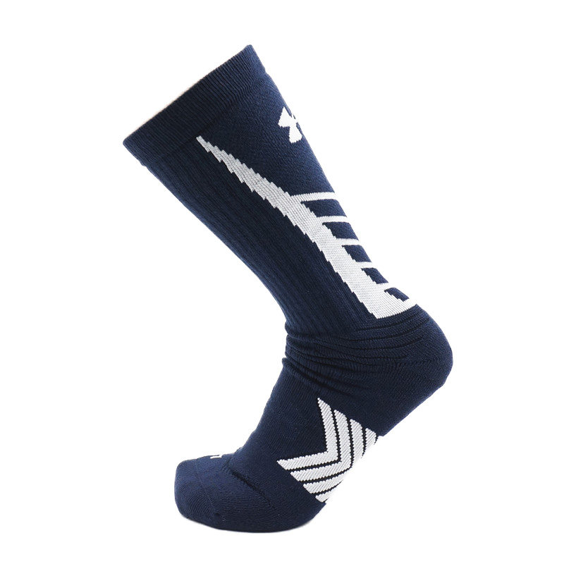 ua高筒精英袜子男加厚毛巾专业训练大码防滑篮球袜