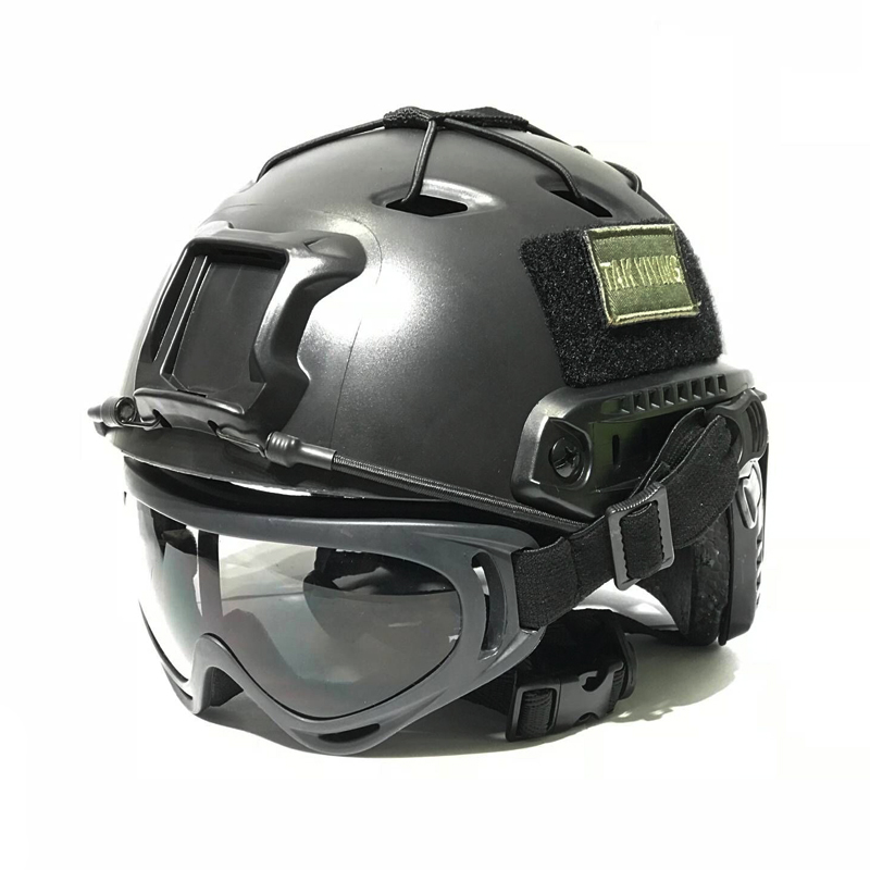 德毅营 战术头盔风镜版户外骑行CS野战透气轻量导轨版 头盔
