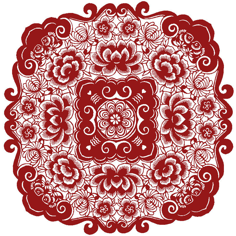 饰中国风民俗特色福字富贵平安刻 纯手工剪纸门窗团花春节佳居画装