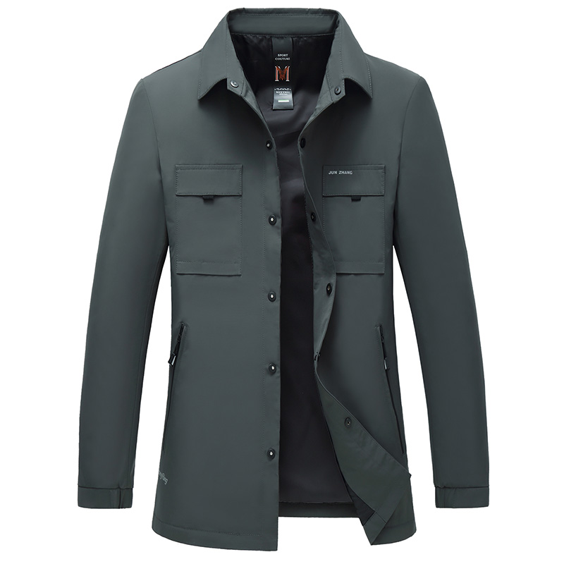 风衣男短款商务休闲夹克春秋季男士翻领韩版潮流宽松风衣工装外套