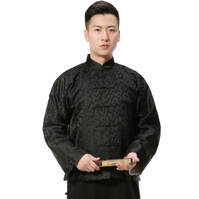 中国国风宽松大码男装短款上衣盘扣唐装马褂唐装