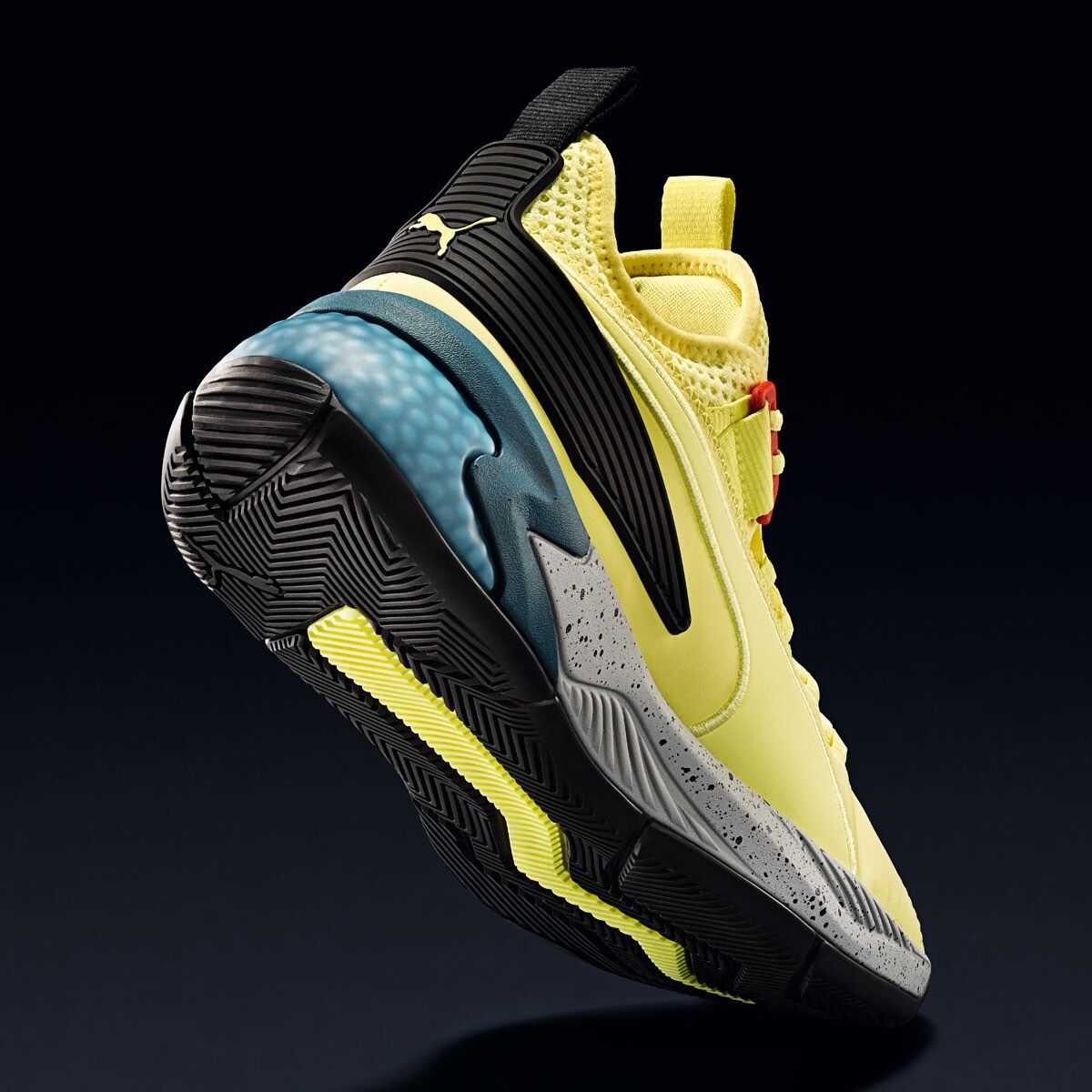 正品彪马篮球球鞋pumauproarspectra黄色泼墨运动鞋篮球鞋