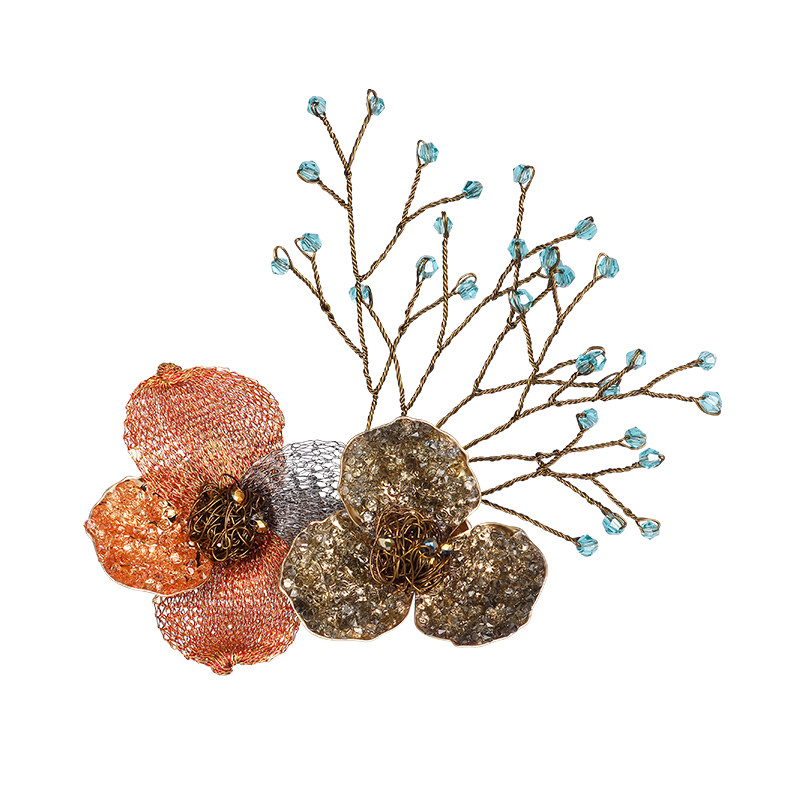 cercoo/奢蔻铜丝花槿系列法式复古胸针女款奢华大气高档复古胸花