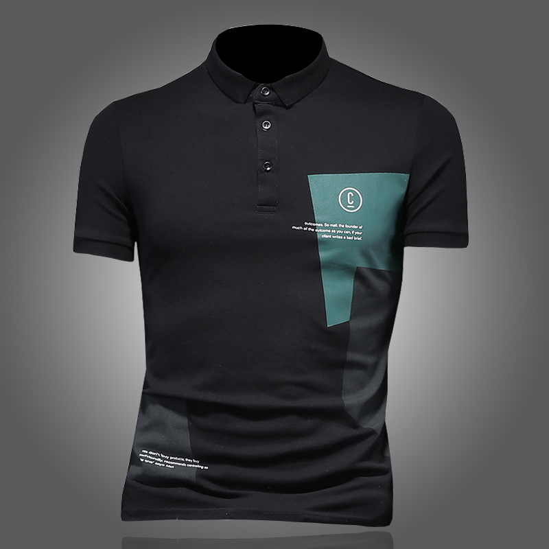 高端polo衫男短袖夏潮牌翻领T恤冰丝休闲纯棉刺绣保罗半袖体恤潮