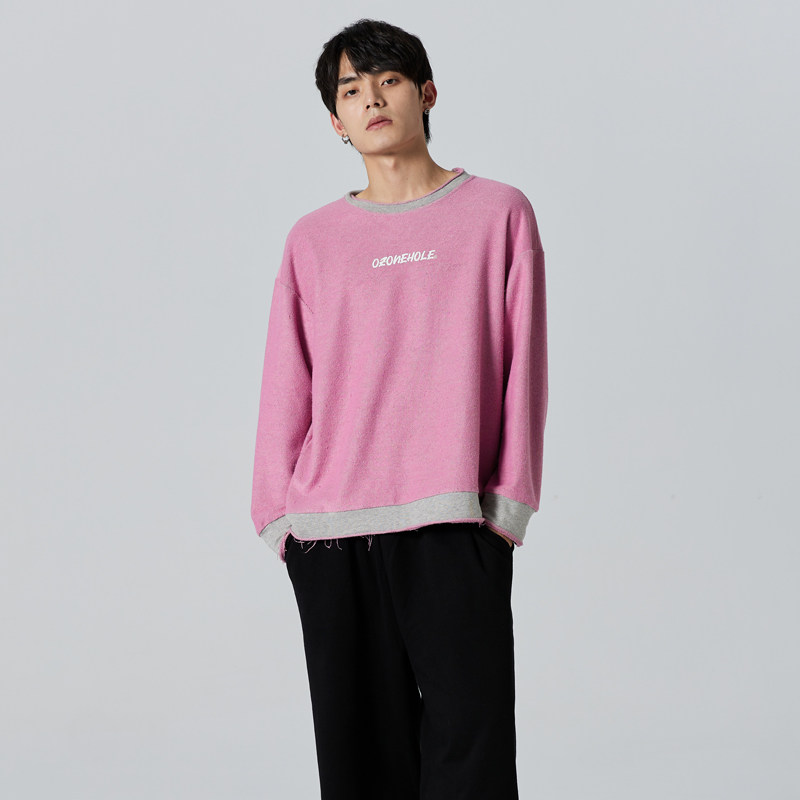 ozonehole秋季双面男女情侣宽松休闲套头卫衣卫衣