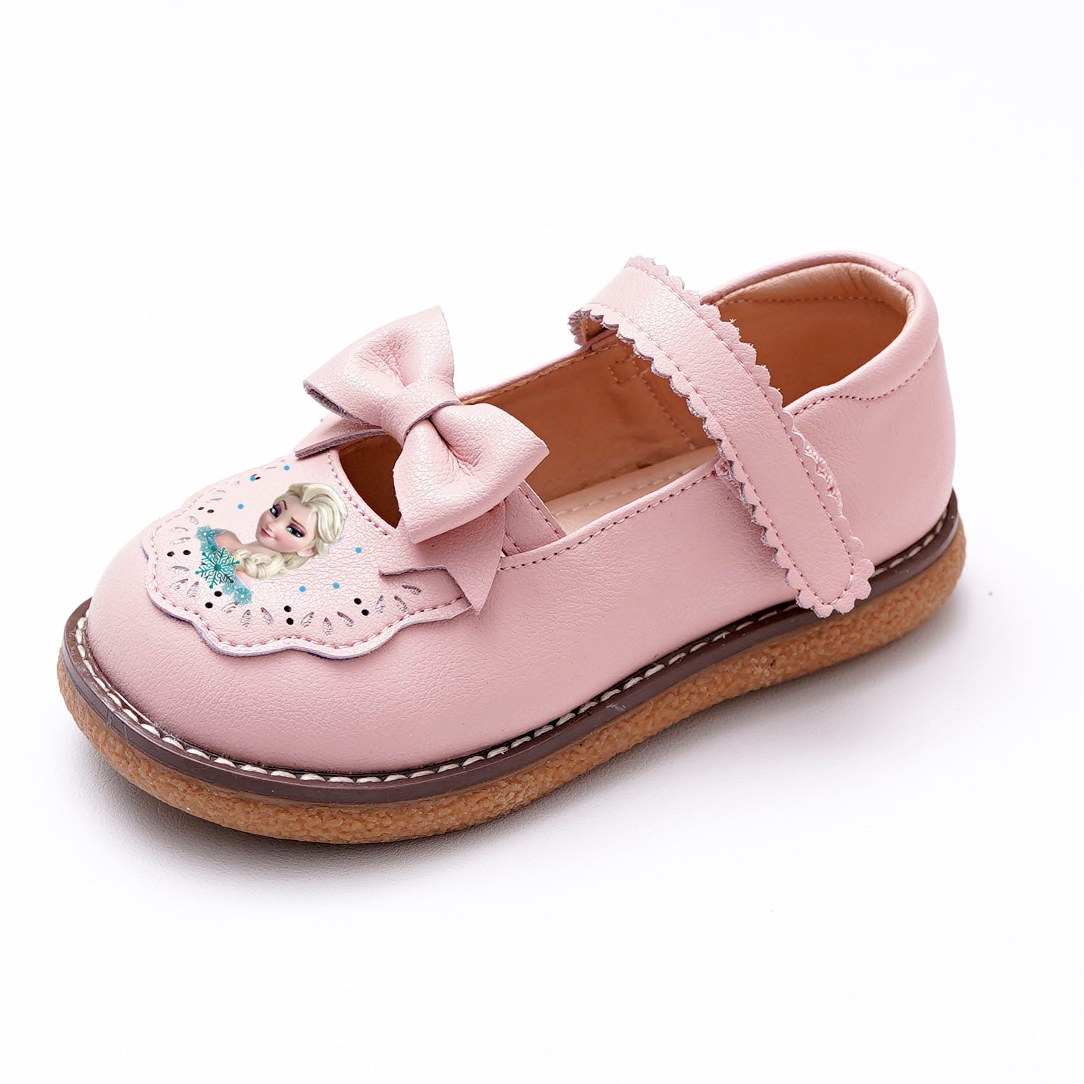 女童皮鞋2022年春季单鞋真皮软底圆头蝴蝶结公主儿童皮鞋