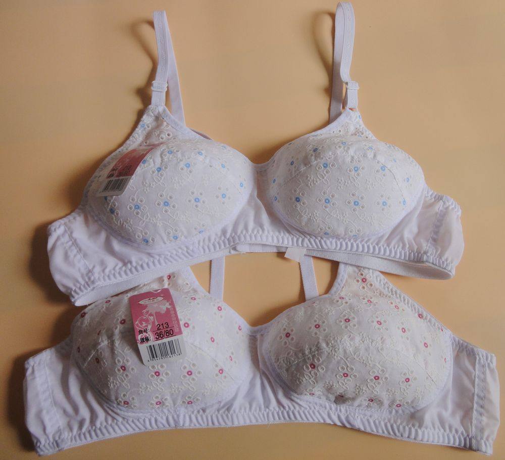 文胸中老年妈妈棉布内衣老太印花布罩杯文胸