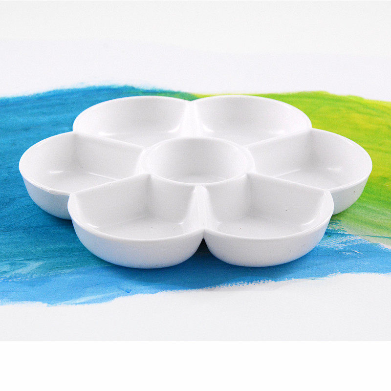 画仿陶瓷大号颜料碟专业级画画盘儿童幼儿园美术便携绘画色彩调色盘