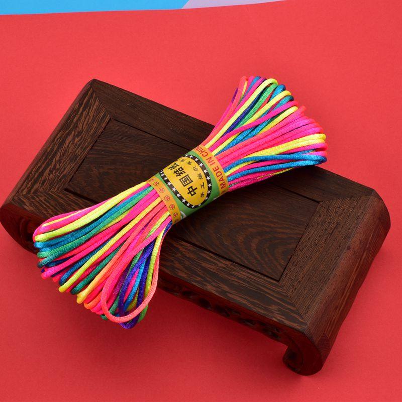 彩色编织端午线绳立夏蛋兜蛋袋蛋网七彩绳儿绳