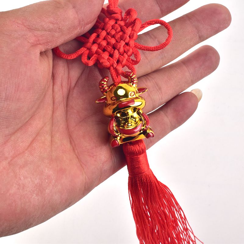 挂件喜庆红色中国结牛年新年装小礼品特色手工中国结