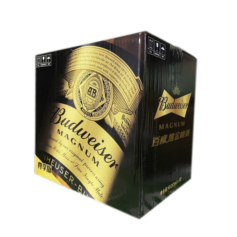 百威黑金啤酒高度数精酿600ml12瓶整箱11月份新货京东物流包邮