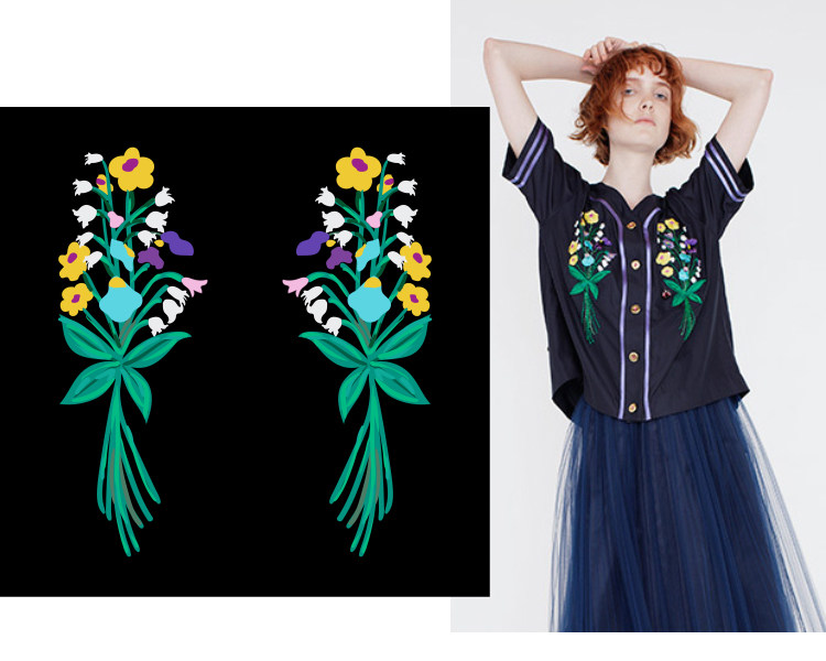 图案服装y19女装局部定位印花设计ai矢量图设计素材