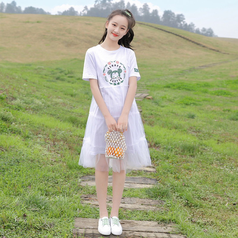 连衣裙裙子仙女12岁大童米奇青少年夏装中学生初中连衣裙