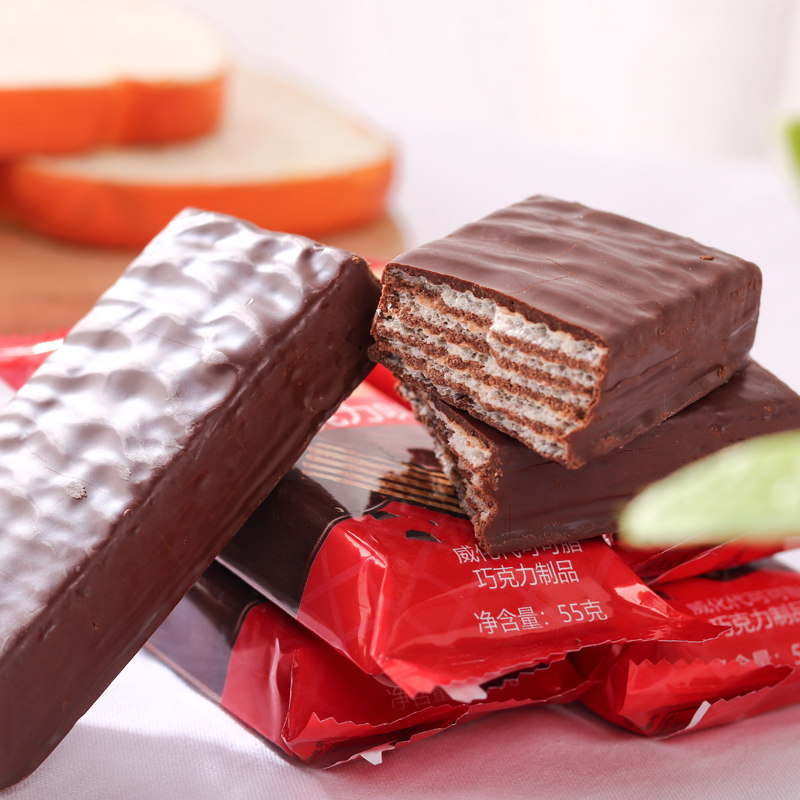 alenka 爱莲巧 俄罗斯进口 巧克力威化饼干 55g*15条29.9元包邮
