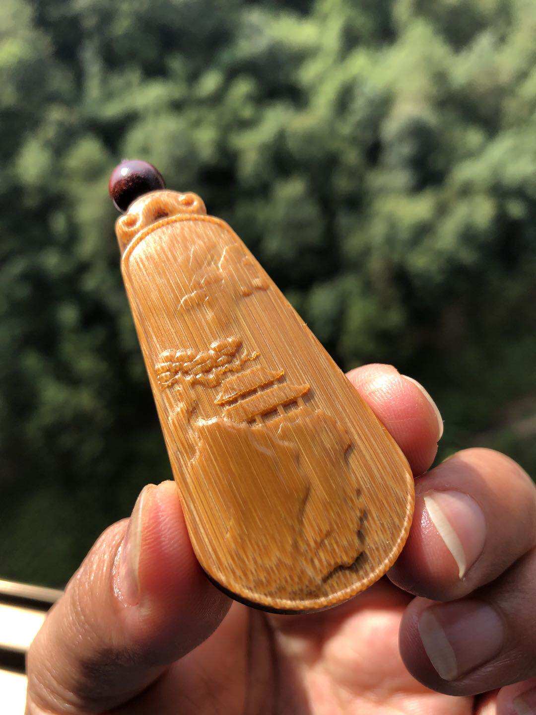 老玉竹雕串珠配饰雅致扇坠摆件文玩收藏送礼摆件