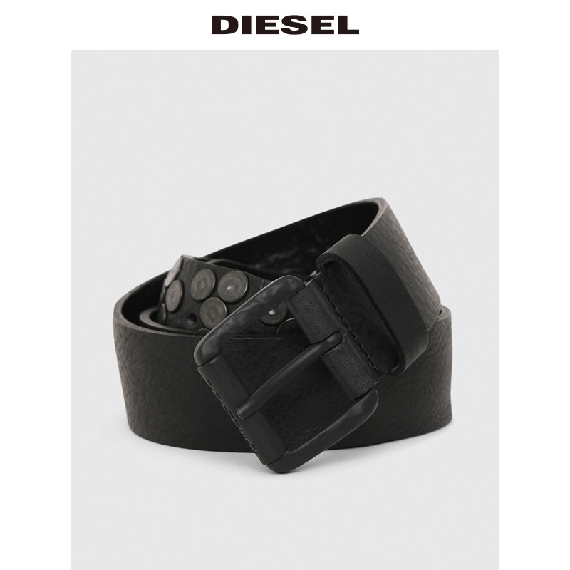 diesel男士针扣青年皮质铆钉腰带皮带x07518p0772腰带