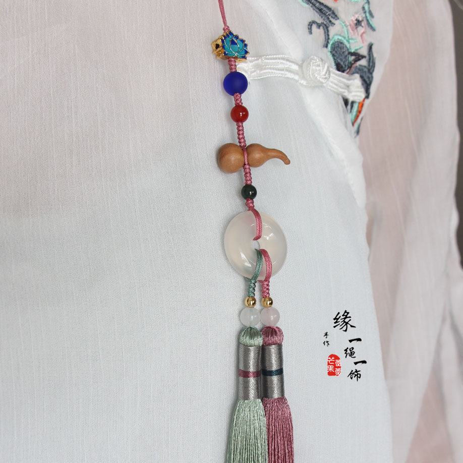 新款复古原创古风汉服腰佩禁歩压襟旗袍平安扣其它首饰