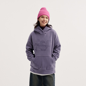 [商场同款]森马史努比系列卫衣女中长款图案2024新款oversize冬装