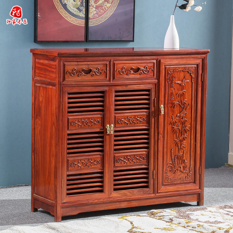 红木鞋柜中式实木家用储物柜鞋柜