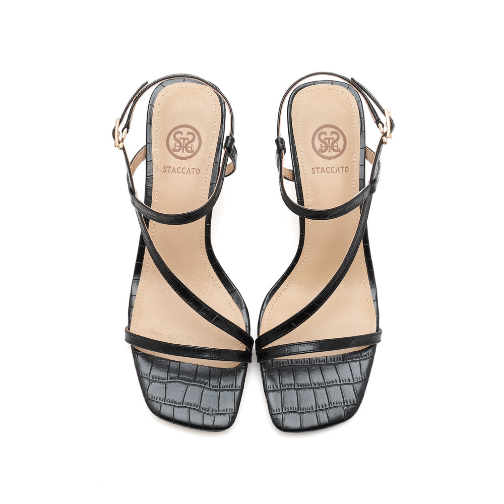 思加图2021夏季新款奶油鞋通勤细中跟凉鞋罗马凉鞋女凉鞋b2303bl1