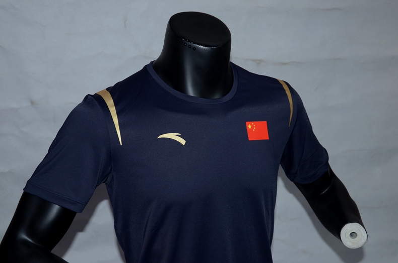 正品安踏国服短袖国旗国家队速干透气圆领户外运动运动t恤