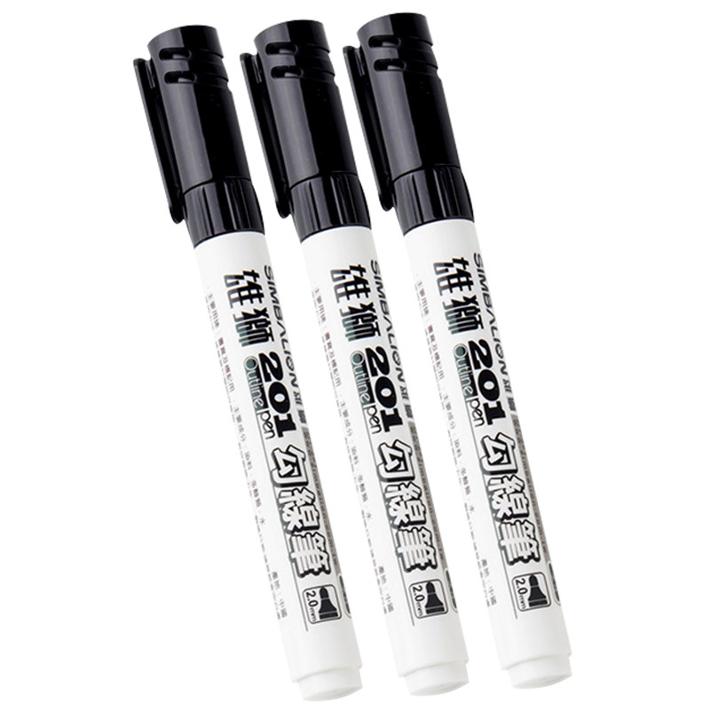 勾线笔雄狮描边笔勾粗头画笔绘画儿童边笔套装勾线笔