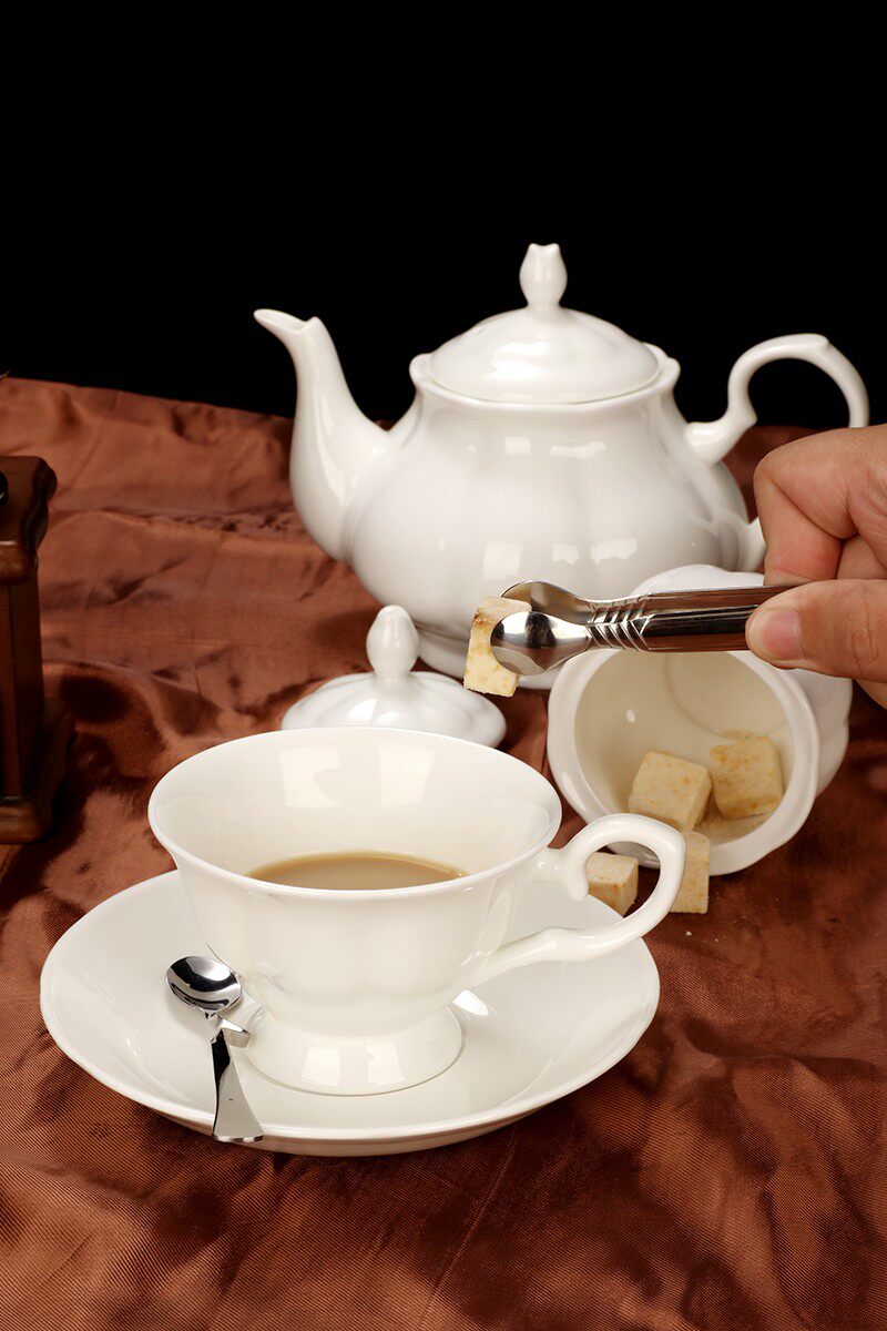 咖啡杯欧式骨瓷高级酒店专用奢华简约纯白陶瓷咖啡杯