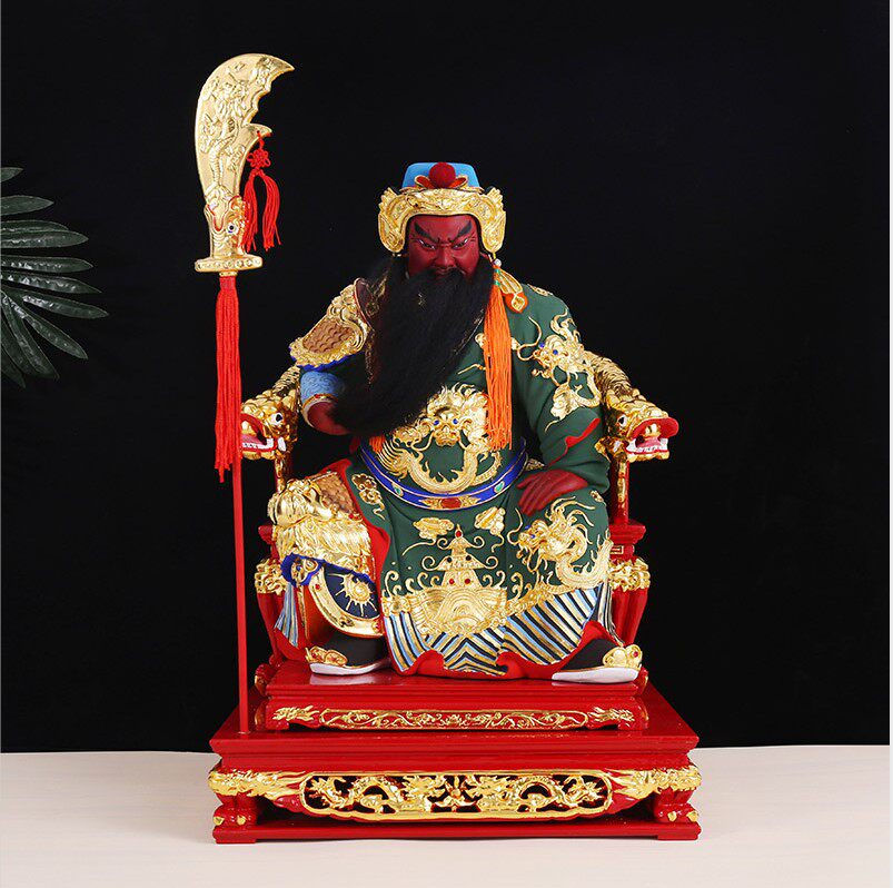 九龙关公神像香樟木雕木雕工工艺二爷关云长寺庙木雕