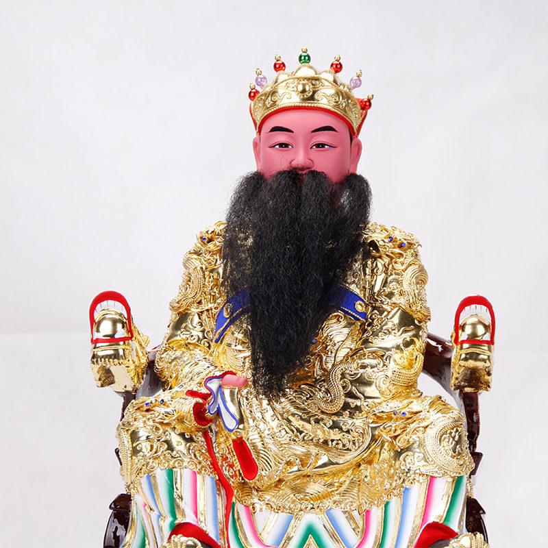 新品家用香樟樟木雕刻保生大帝神像贴金大道木雕