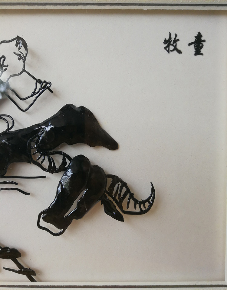 铁画芜湖牧童摆件金属金属工艺工艺品手工创意家居储氏铁画