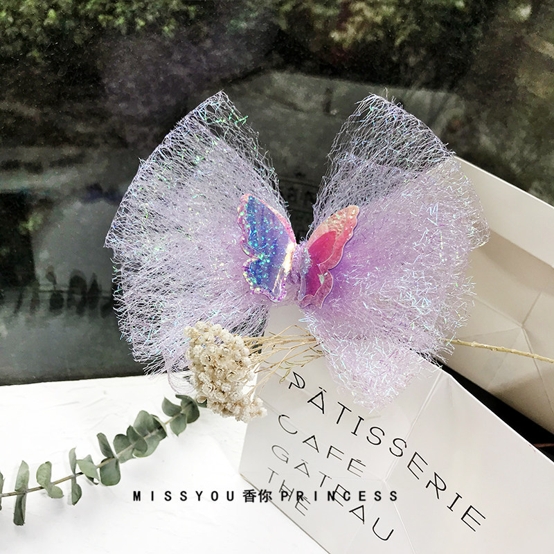 儿童韩国人夹卡bb镭射亮片人鱼韩国仿真渐变发饰