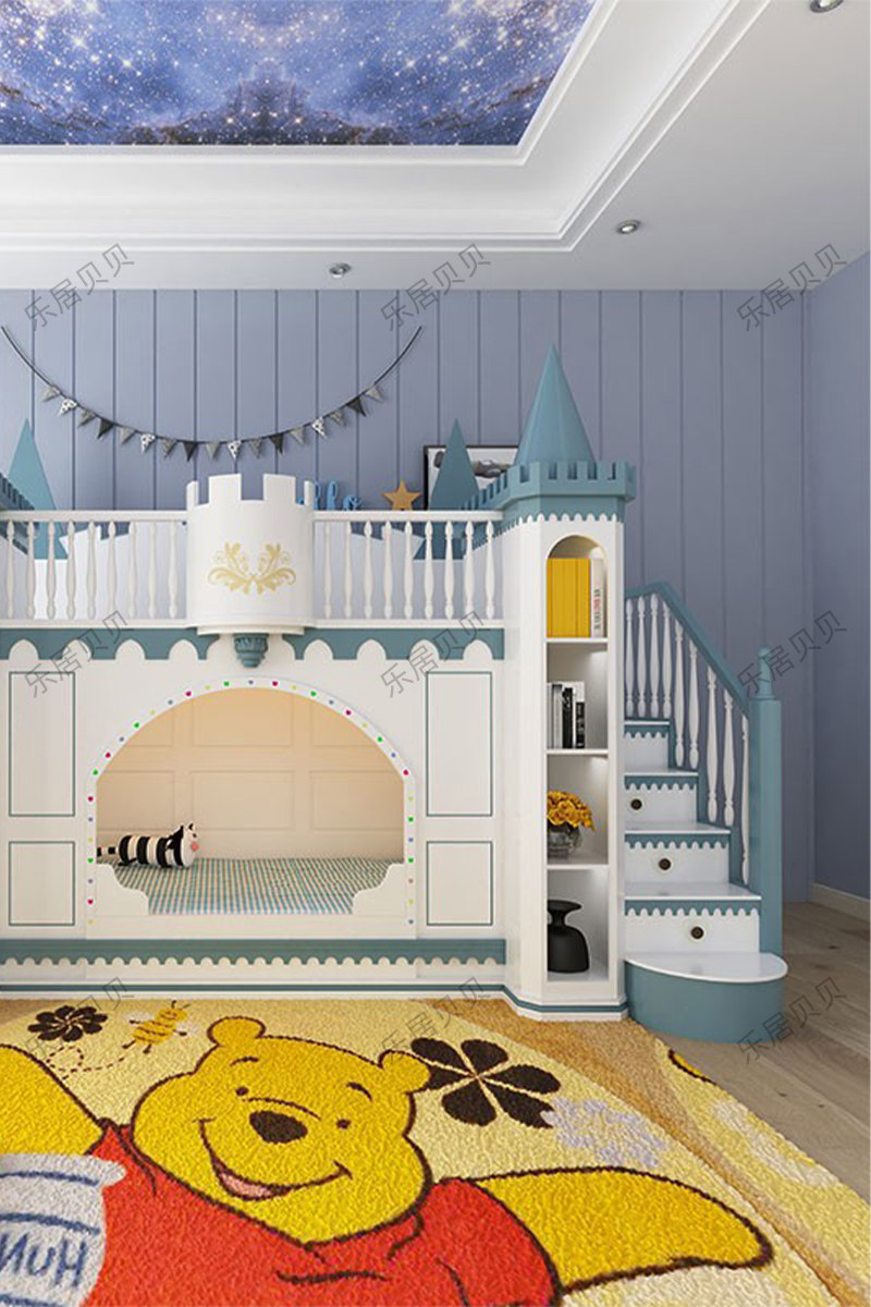 乐居贝贝实木创意儿童滑梯定制主题公主王子欧式城堡儿童床