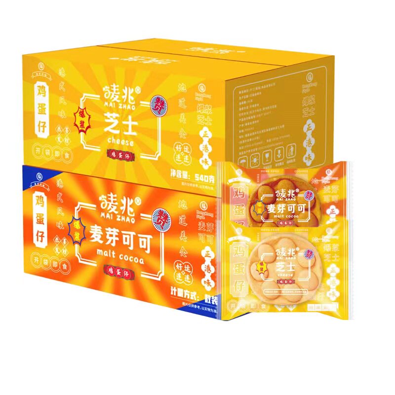 唛兆爆浆鸡蛋仔芝夹心麦芽可可风味530g网红传统中式糕点