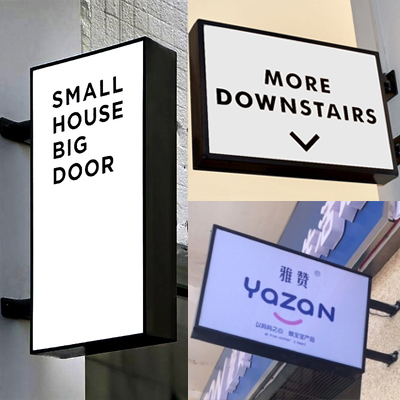 铁艺户外双面简约灯箱广告牌挂墙式门头招牌长方形灯箱