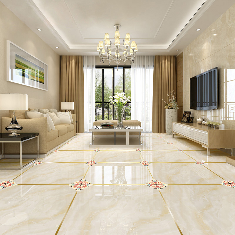 瓷砖美缝贴纸客厅地板板砖装饰金色对角贴自墙贴