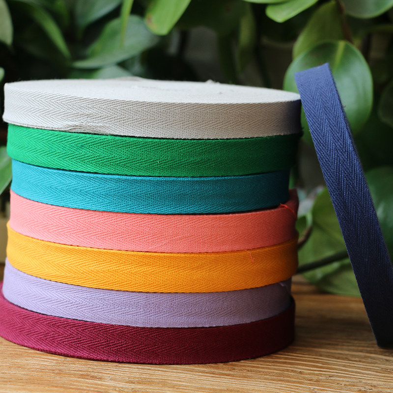 米色纯棉人字带宽布带绳子包边条布料滚边全棉服装镶边diy纹织带