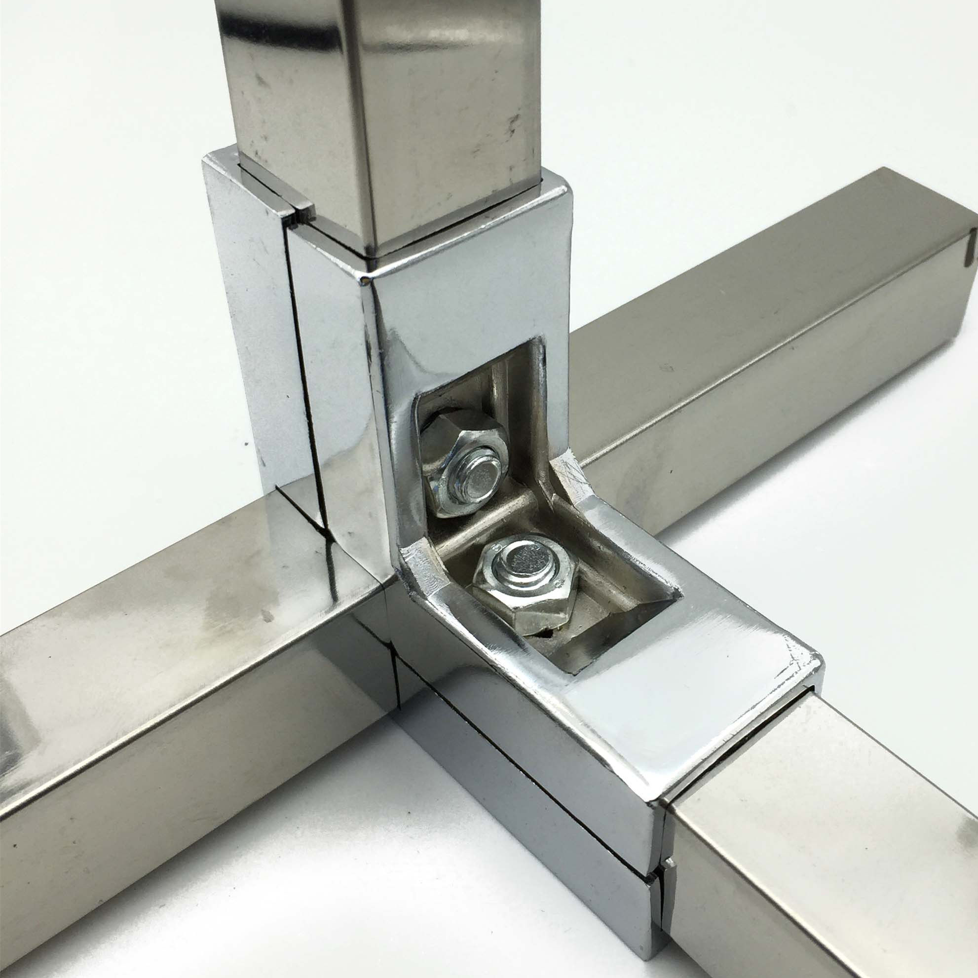 不锈钢方管连接件2525方管接头货架展架配件方管紧固件方管配件