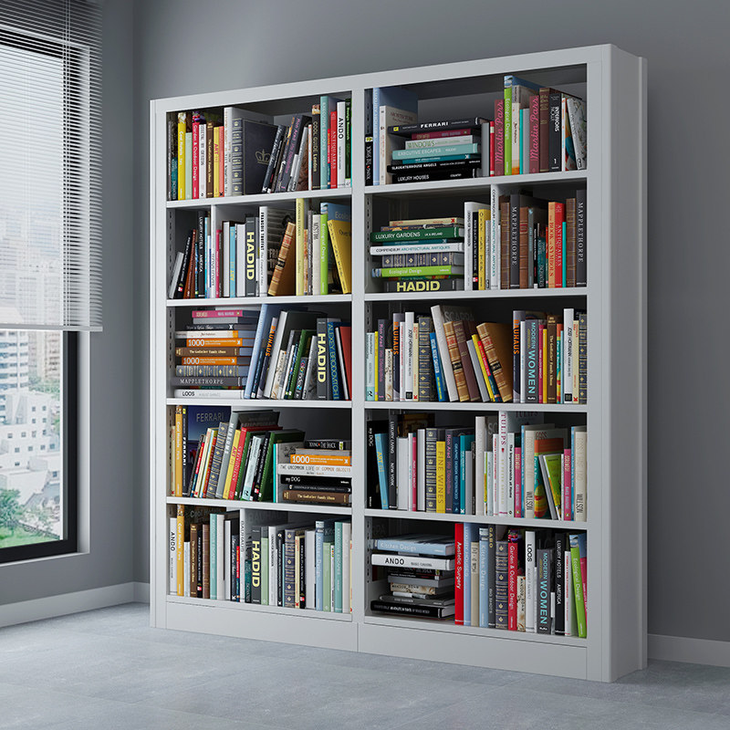 钢制书架学校图书馆书架书店阅览室档案资料架2米收纳储物铁架子