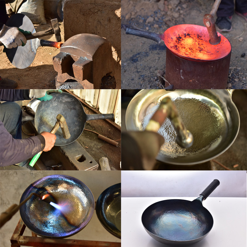 正宗章丘铁锅官方旗舰家用手工锻打涂层手打炒锅