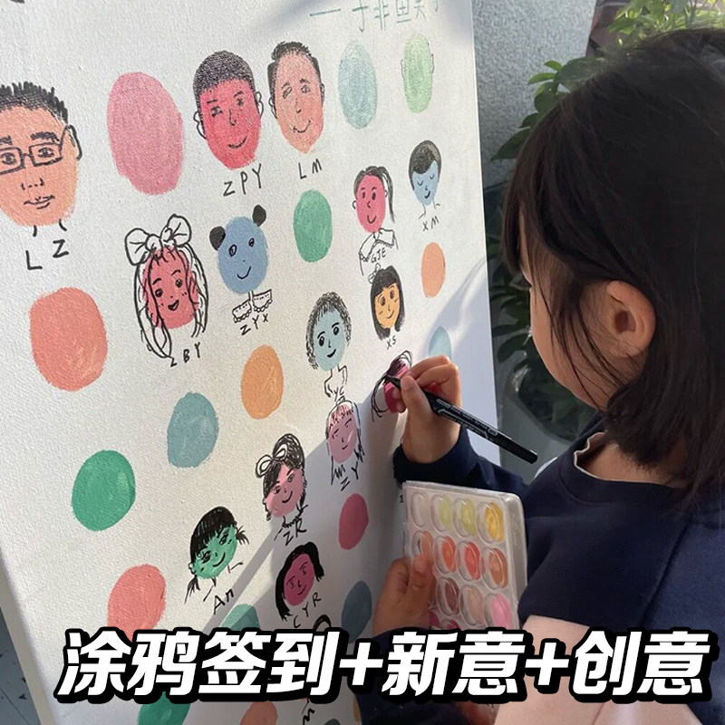 签到指纹创意毕业生日签名婚礼涂鸦礼金簿