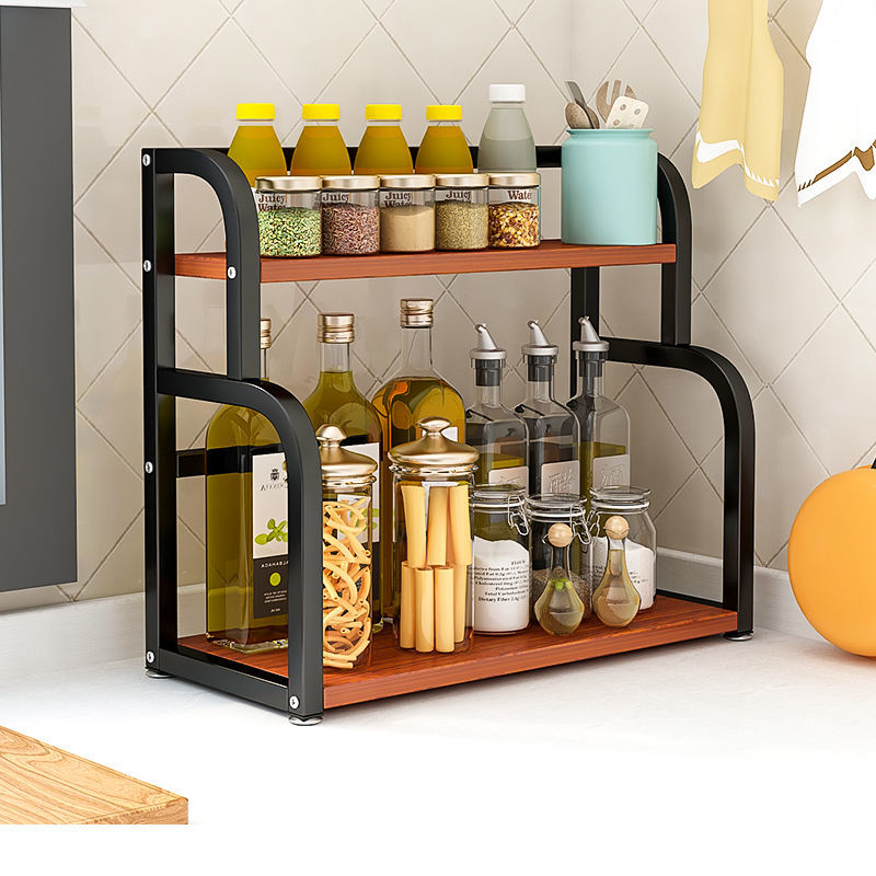 调料厨房置物架架子家用调味品收纳盒罐瓶落地多层筷子