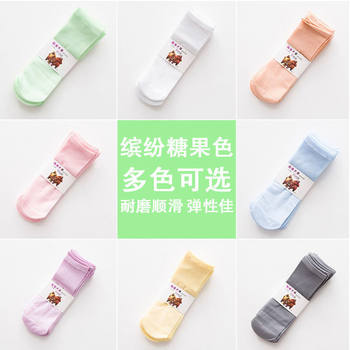 ຖົງຕີນກາງ-calf ເດັກນ້ອຍ summer ສໍາລັບແມ່ຍິງສີເຂົ້າຫນົມອົມເດັກນ້ອຍ ice silk ເດັກຊາຍ summer ultra-thin ຖົງຕີນເດັກນ້ອຍສັ້ນ socks