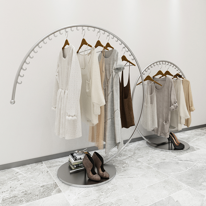 服装店中岛架落地展示架陈列架中间货架铁艺服装架女装衣服挂衣架