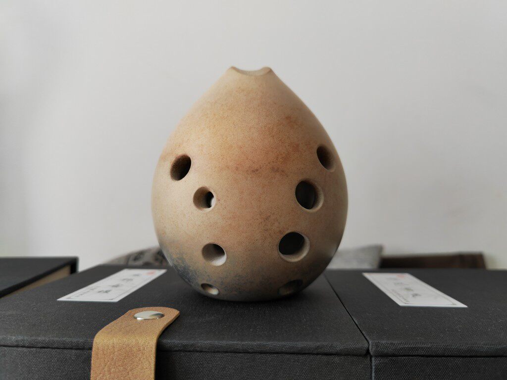 精品胖梨浑厚定制手工烧窑埙柴十孔典藏型单腔梨埙