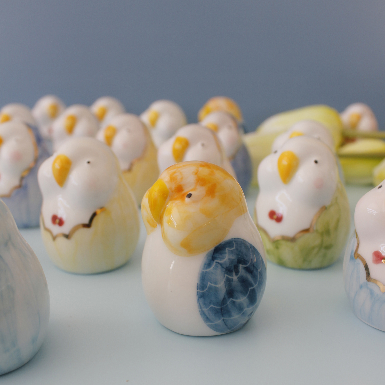 手工手工制制作手绘陶艺可爱玄凤和尚虎皮鹦鹉摆件