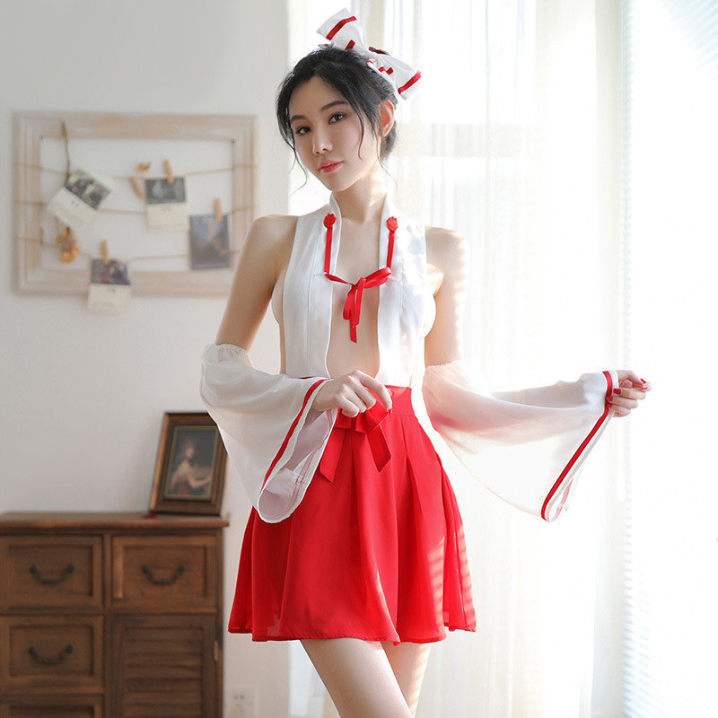 巫女服cosplay服和服连衣裙伪娘日系动漫情趣服七了个三制服诱惑