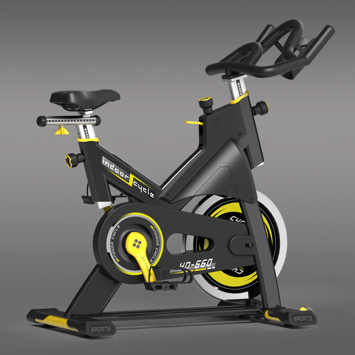 英迪菲动感单车yd-660健身车静音皮带实心镀铬飞轮健身车