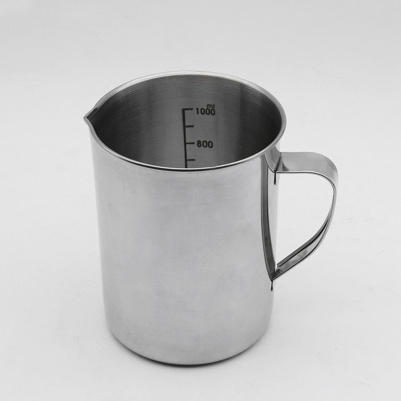 量杯不锈钢牛奶奶杯豆浆1000ml刻度实验水杯杯子