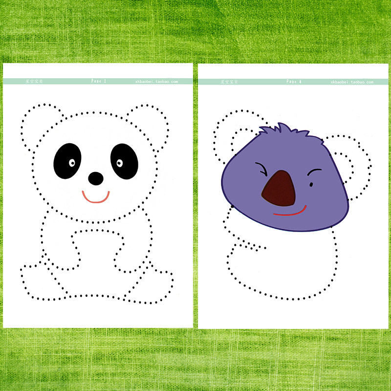 连线动物运笔练习幼儿园感统训练握笔控笔注意力玩具挂图